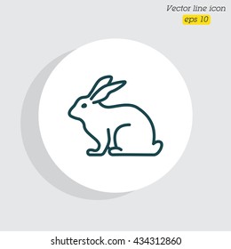 Web line icon. Rabbit, bunny