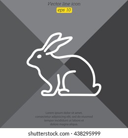 Web line icon. Rabbit, bunny