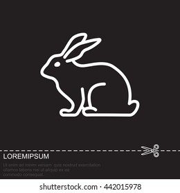 Web line icon. Rabbit, bunny