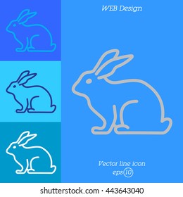 Web line icon. Rabbit, bunny