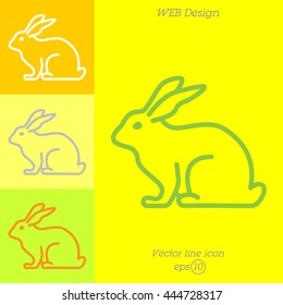 Web line icon. Rabbit, bunny