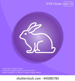 Web line icon. Rabbit, bunny