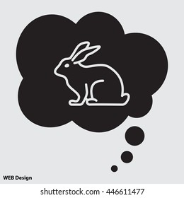 Web line icon. Rabbit, bunny