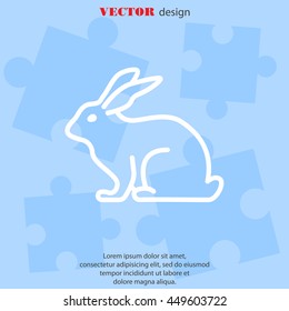 Web line icon. Rabbit, bunny