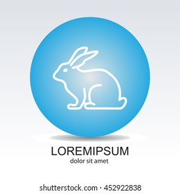 Web line icon. Rabbit, bunny