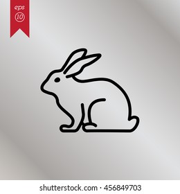 Web line icon. Rabbit, bunny