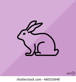 Web line icon. Rabbit, bunny