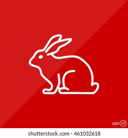 Web line icon. Rabbit, bunny