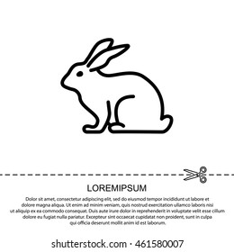 Web line icon. Rabbit, bunny