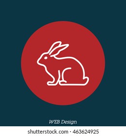 Web line icon. Rabbit, bunny