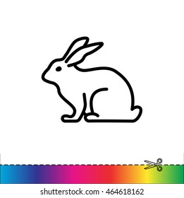 Web line icon. Rabbit, bunny