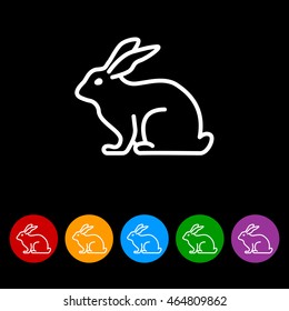 Web line icon. Rabbit, bunny
