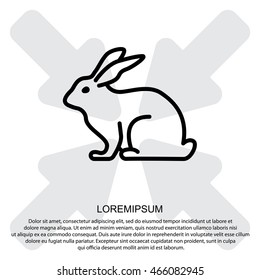 Web line icon. Rabbit, bunny
