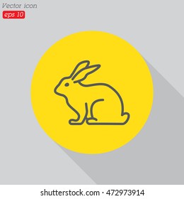 Web line icon. Rabbit, bunny