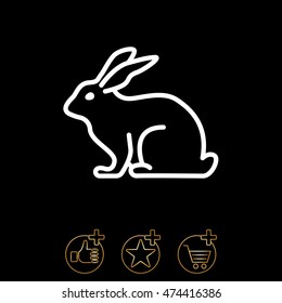 Web line icon. Rabbit, bunny