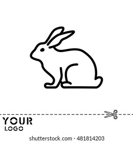 Web line icon. Rabbit, bunny