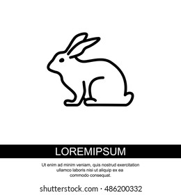 Web line icon. Rabbit, bunny