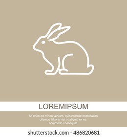 Web line icon. Rabbit, bunny