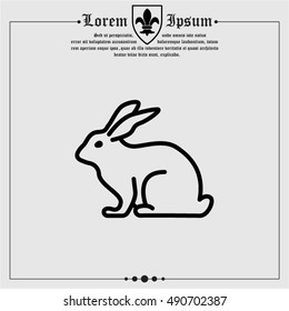 Web line icon. Rabbit, bunny