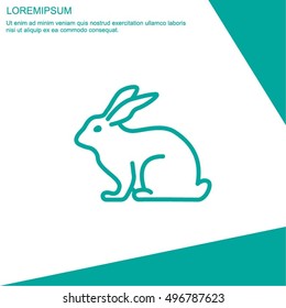 Web line icon. Rabbit, bunny