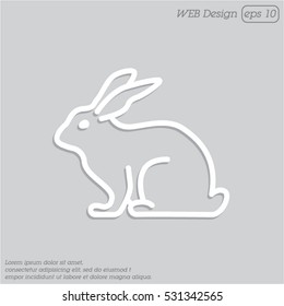 Web line icon. Rabbit, bunny