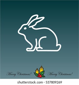 Web line icon. Rabbit, bunny