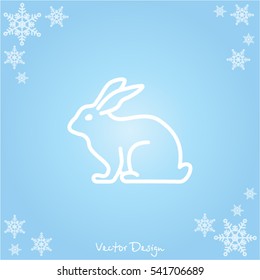 Web line icon. Rabbit, bunny