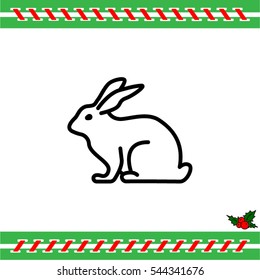 Web line icon. Rabbit, bunny