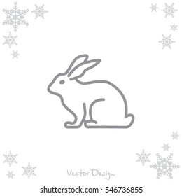 Web line icon. Rabbit, bunny