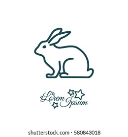 Web line icon. Rabbit, bunny