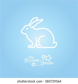 Web line icon. Rabbit, bunny