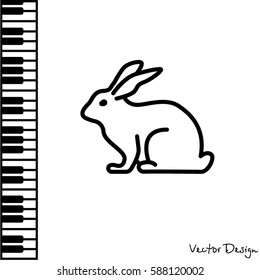 Web line icon. Rabbit, bunny