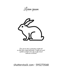 Web line icon. Rabbit, bunny