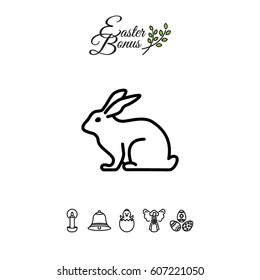 Web line icon. Rabbit, bunny