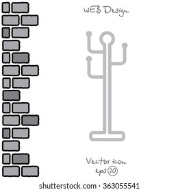 Web line icon. Rack, hanger.