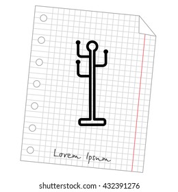 Web line icon. Rack, hanger.