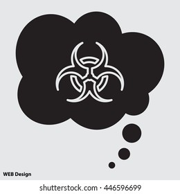 Web line icon. Radiation hazard, biohazard