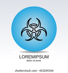 Web line icon. Radiation hazard, biohazard