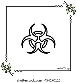Web line icon. Radiation hazard, biohazard