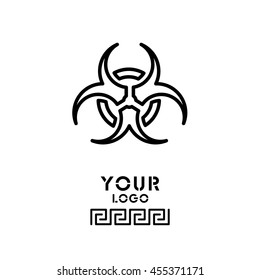 Web line icon. Radiation hazard, biohazard