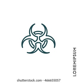 Web line icon. Radiation hazard, biohazard