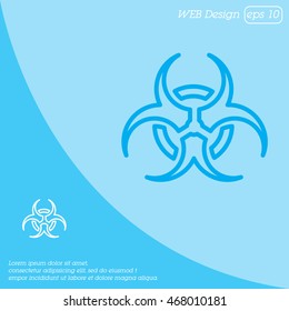 Web line icon. Radiation hazard, biohazard