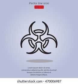 Web line icon. Radiation hazard, biohazard