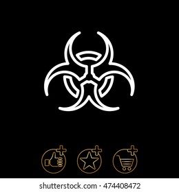 Web line icon. Radiation hazard, biohazard