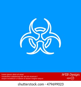 Web line icon. Radiation hazard, biohazard