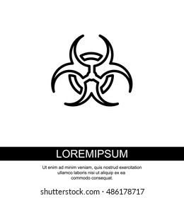 Web line icon. Radiation hazard, biohazard