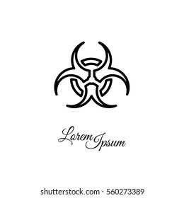 Web line icon. Radiation hazard, biohazard