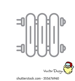 Web line icon. Radiator, Cast-iron radiator for heating systems