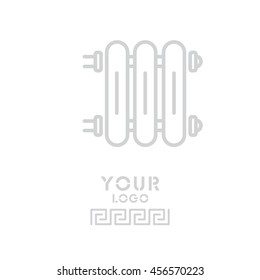Web line icon. Radiator, Cast-iron radiator for heating systems