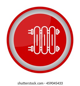 Web line icon. Radiator, Cast-iron radiator for heating systems
